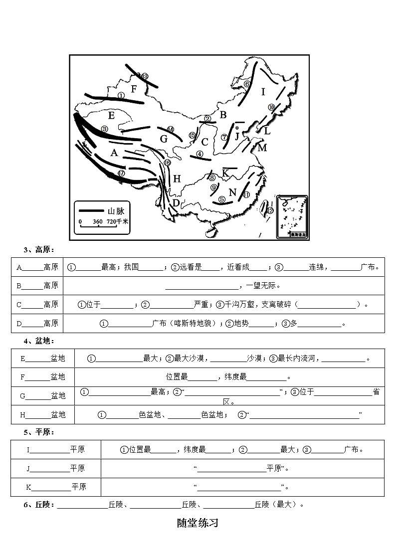 2.1 中国的地形（第1课时） 导学案-湘教版八年级地理上册02