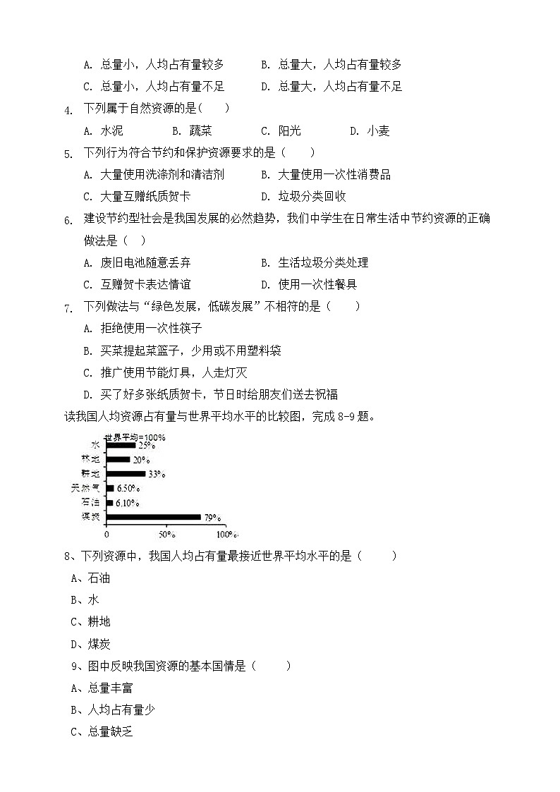 第三章第一节自然资源复习学案 - 第2页