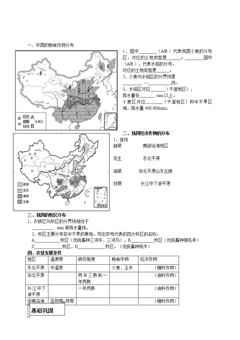 第四章第一节 农业 复习学案02