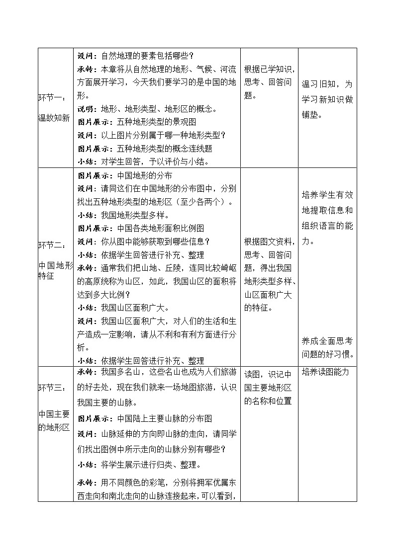 人教版（新课标）八年级地理上册：2.1 地形和地势-教案（3）02