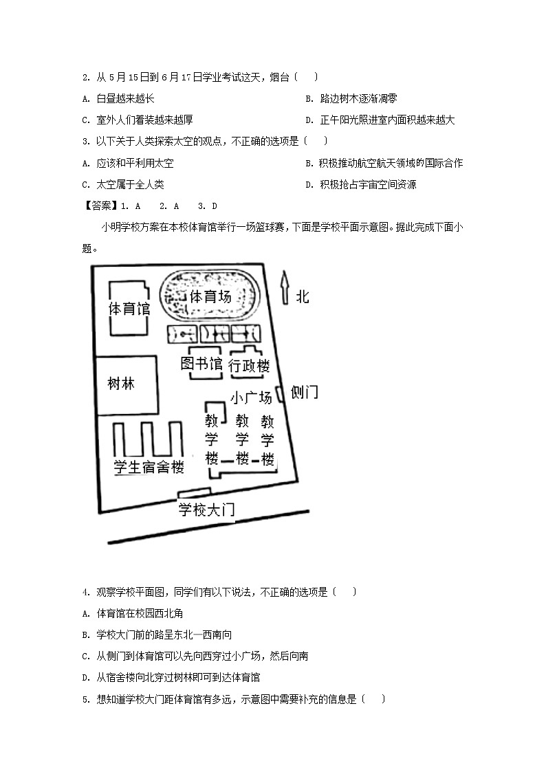 2021年山东省烟台市中考地理真题及答案02