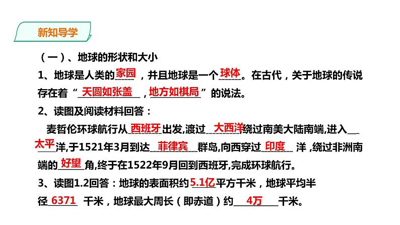 人教版地理七年级上册1.1《地球和地球仪》第一课时课件PPT第6页