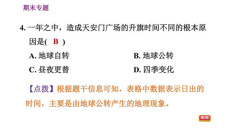 人教版七年级上册地理习题课件 期末专练 专题五　聚焦地理热点08