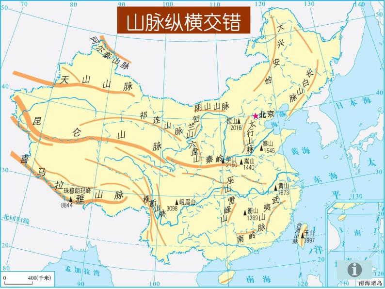 初中地理湘教版八年级上册第一节 中国的地形图文课件ppt
