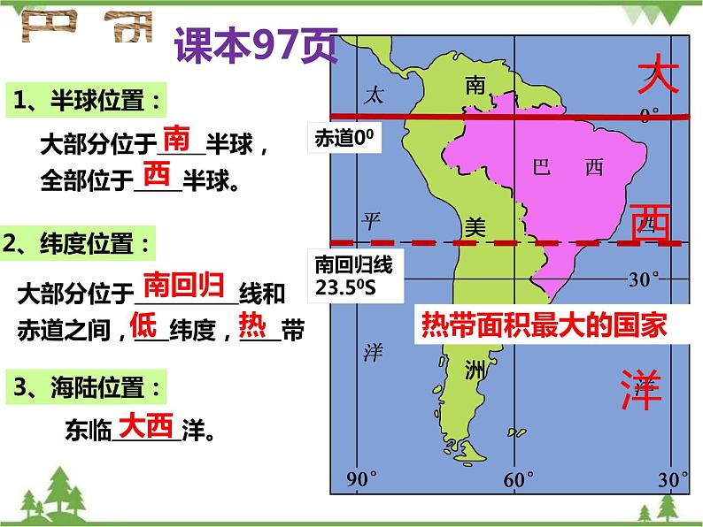 8.6巴西-七年级地理下册  同步教学课件+练习+讲评（湘教版）03