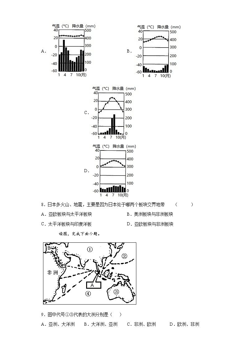 吉林省长春市2020-2021学年七年级下学期期中地理试题（word版 含答案）第2页
