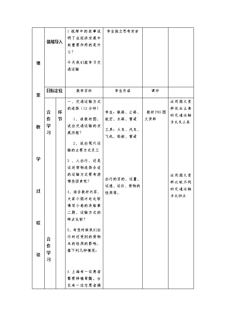 八年级上册地理教案-4.1交通运输4-人教版02