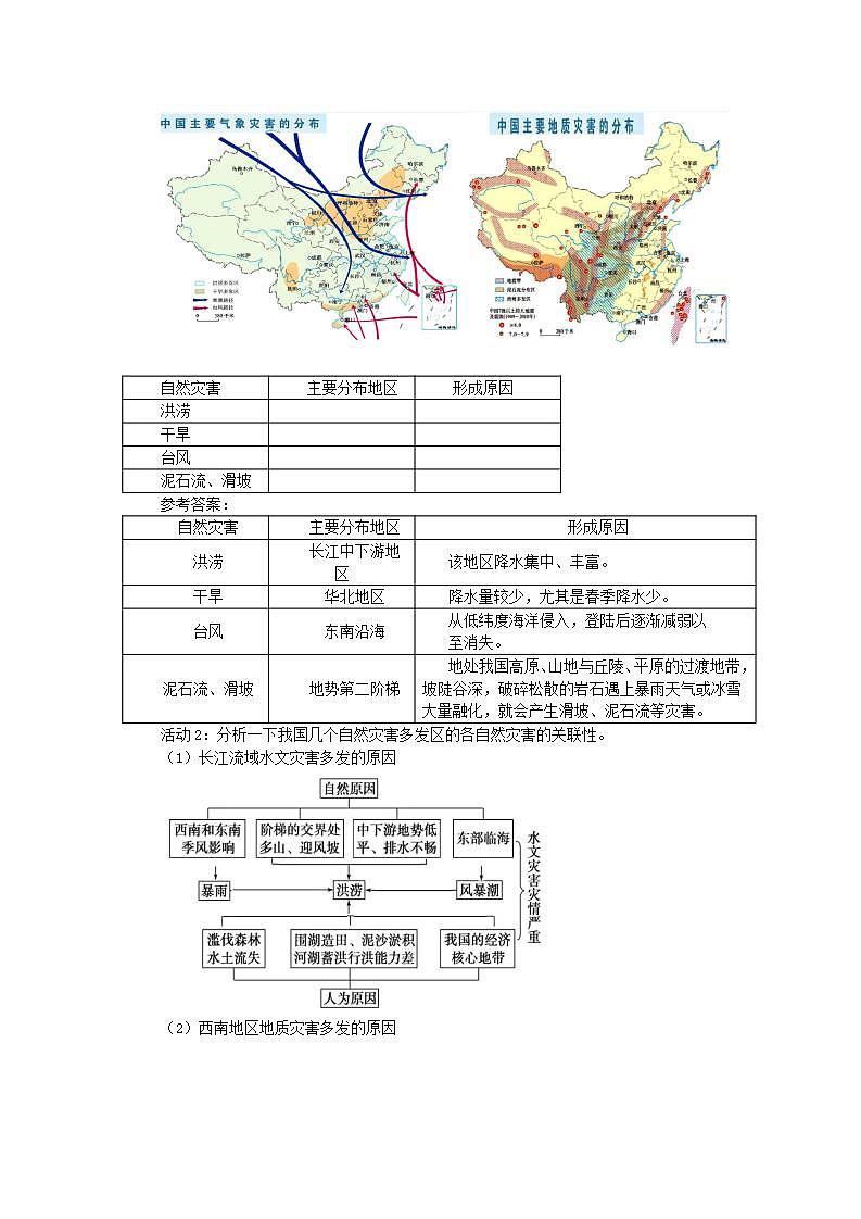 人教版地理八年级上册 2.4 自然灾害教案03