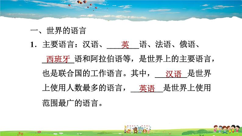 人教版地理七年级上册4.2 世界的语言和宗教【习题课件】第2页