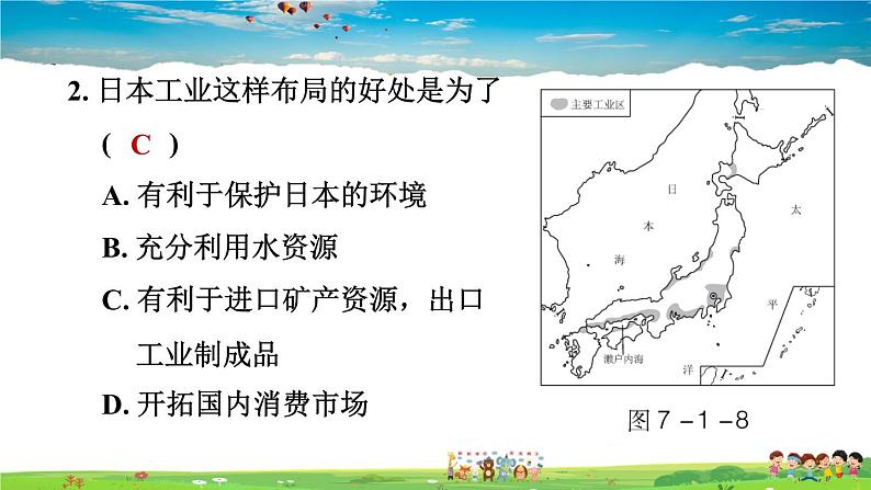 人教版地理七年级下册-7.1.2 与世界联系密切的工业  东西方兼容的文化【习题课件】08