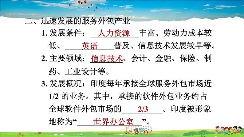 人教版地理七年级下册-7.3.2 粮食生产　迅速发展的服务外包产业【习题课件】03