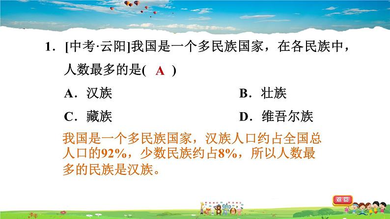 人教版地理八年级上册-1.3 民族【习题课件】第6页