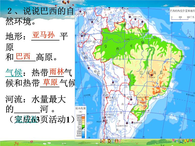 粤教版地理七年级下册  《第9章第三节　世界足球王国－巴西》PPT课件 (1)第6页