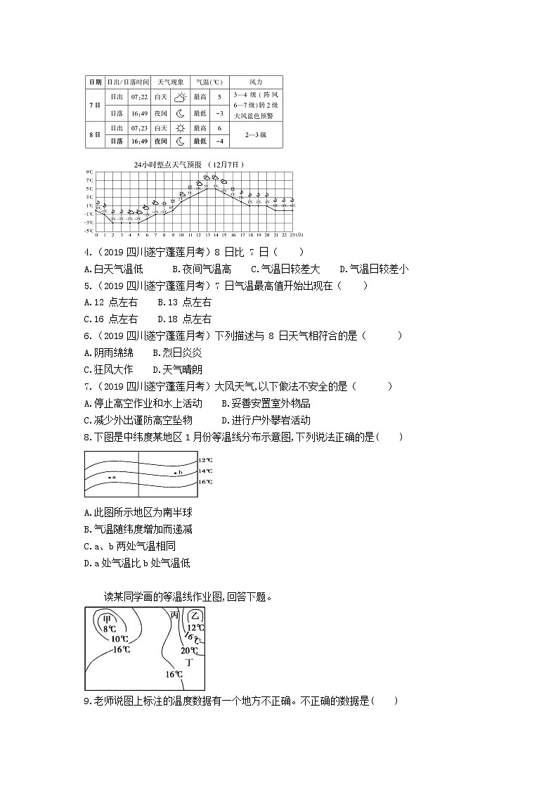 3.第二节　气温的变化与分布练习题02