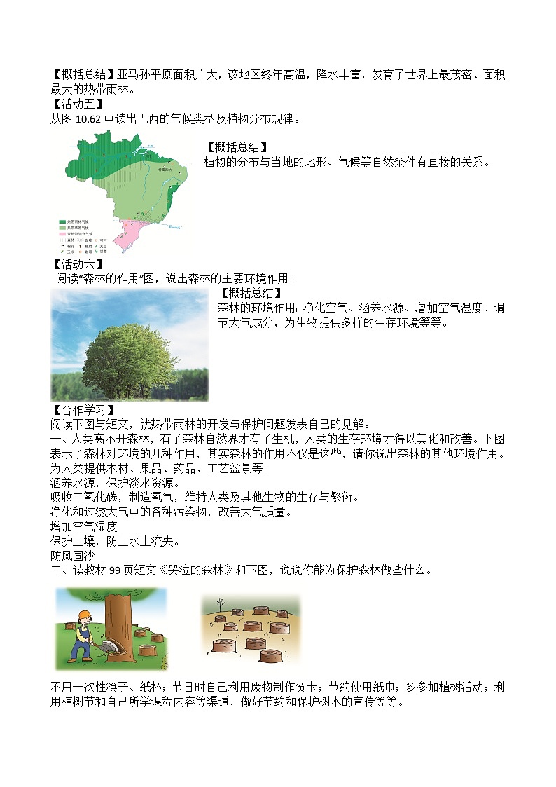 10.7《巴西——南美洲面积最大的国家》教学设计 2020-2021学年初中地理晋教版七年级下册第2页