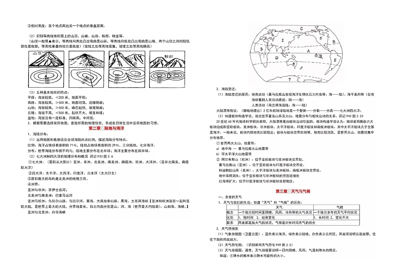 人教版地理七年级上册期末复习知识点总结02