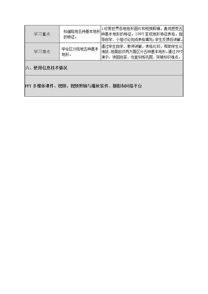 湘教版地理七年级上册 第二章 第三节   世界的地形(3)（教案）02