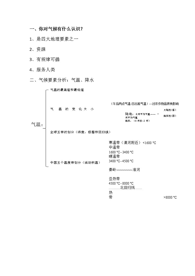 湘教版地理七年级上册 第四章 第一节 天气和气候(5)（教案）第2页