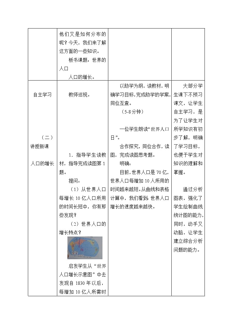 商务星球版地理七年级上册 第五章 第一节 世界的人口_（教案）第2页