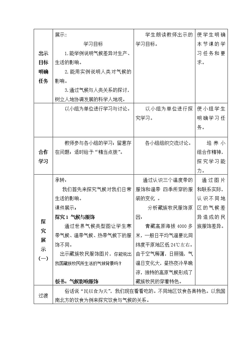 商务星球版地理七年级上册 第四章 活动课 气候与我们的生产生活(1)（教案）02