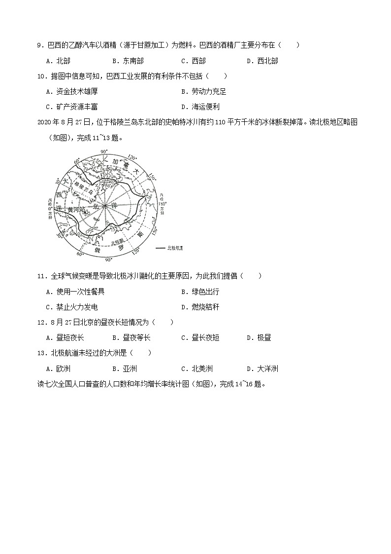 2021年江西省赣州市中考地理真题（解析版）03