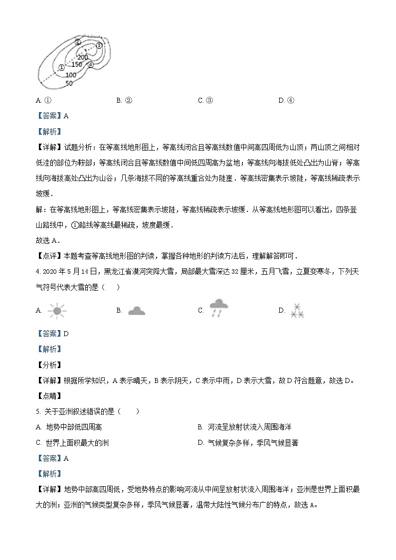 2021年黑龙江省牡丹江、鸡西地区朝鲜族学校中考地理真题（原卷+解析）02