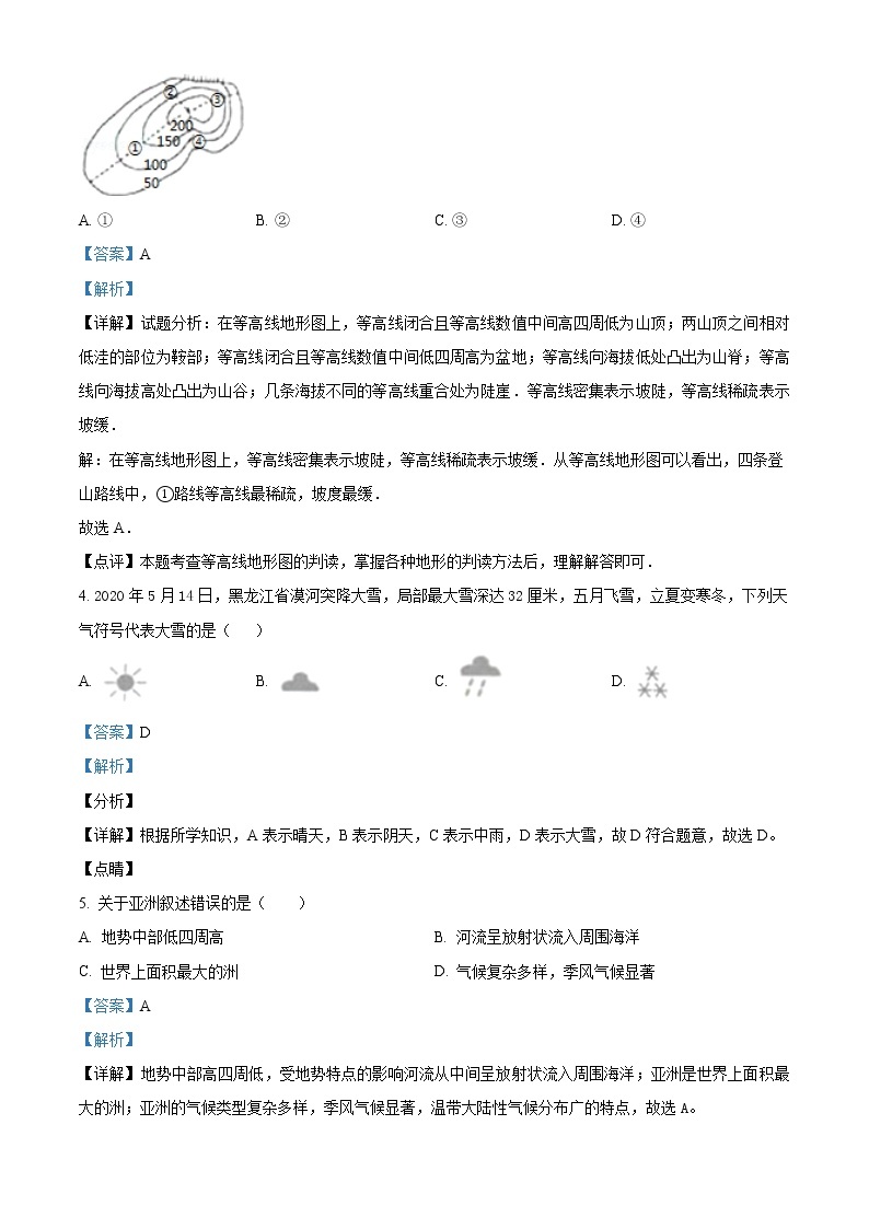 2021年黑龙江省牡丹江、鸡西地区朝鲜族学校中考地理真题（原卷+解析）02