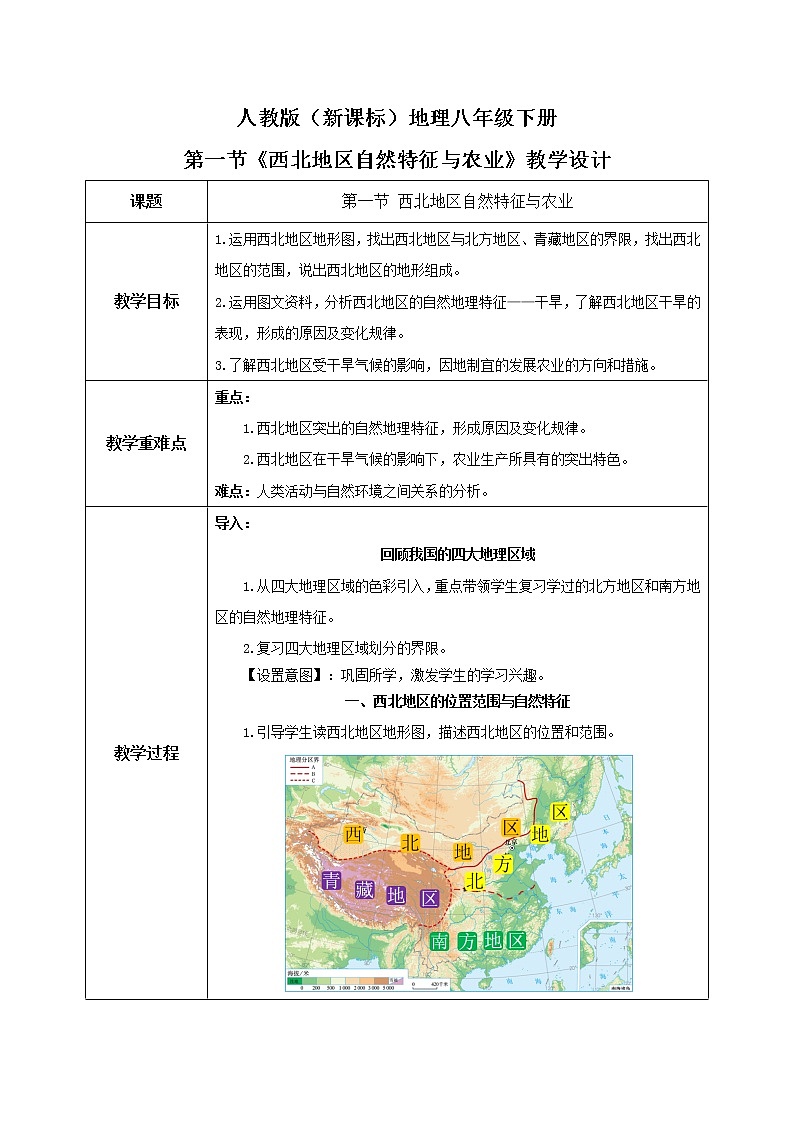 人教版（新课标）八年级地理下册：8.1《自然特征与农业》（课件+教案+练习）01