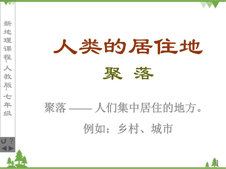 人教版七年级上册 地理：4.3《人类的居住地---聚落》课件2（人教版七年级上册第1页