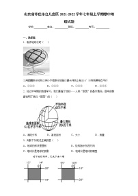 山东省枣庄市台儿庄区2021-2022学年七年级上学期期中地理试题（word版 含答案）