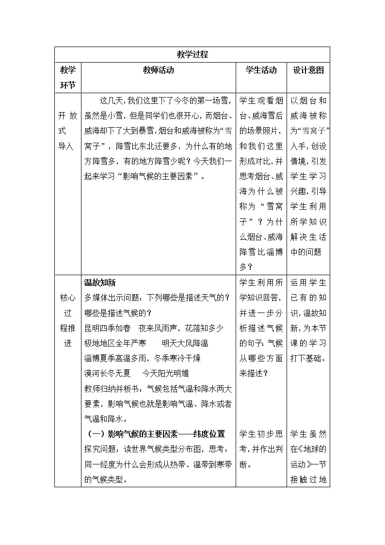 鲁教版（五四制）地理六年级上册 第三章 第四节  世界的气候(1) 教案第2页
