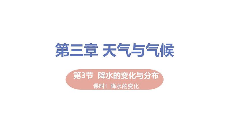 2021-2022学年初中地理人教版七年级上册 第3章 第3节降水的变化与分布第1课时降水的变化 教学课件第1页