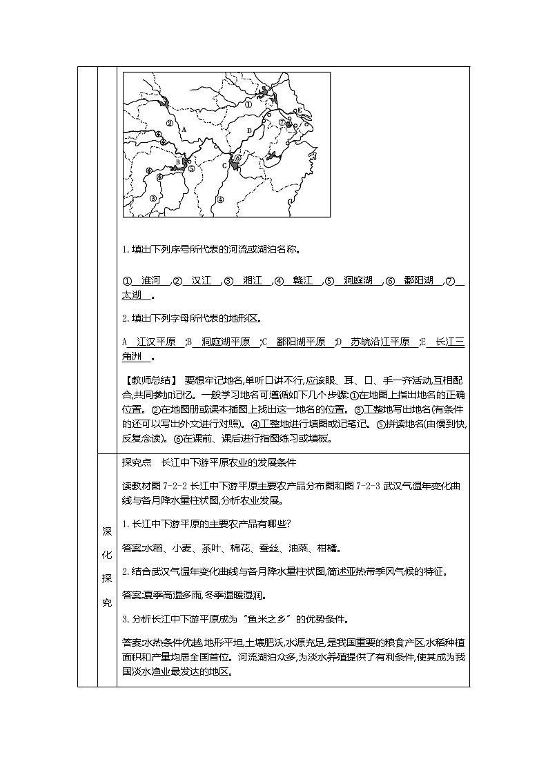 人教版八年级下册地理教案第七章　南方地区第二节　长江中下游平原03