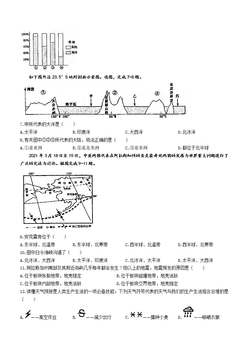 河南省泌阳县2021-2022学年七年级 上学期期末地理试题（word版 含答案）02