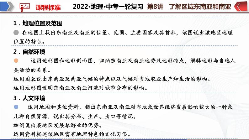 2022·广东地理·中考一轮复习第8讲 了解区域 东南亚和南亚第3页