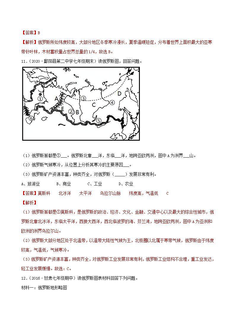 商务星球版七下地理8.2《俄罗斯》第1、2课时 课件+同步练习03