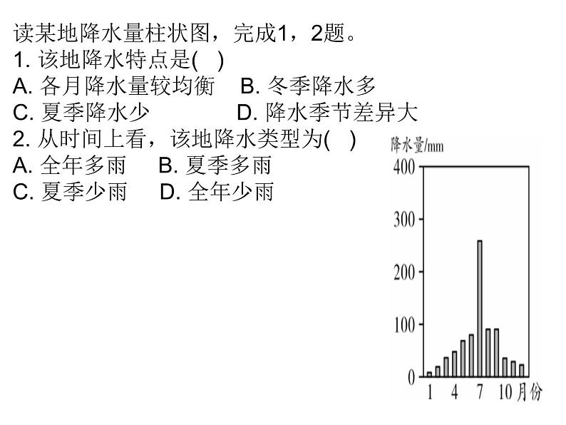 人教版七年级上册地理 3.3.降水的变化与分布课件08