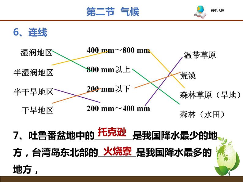 人教版（新课程标准）八年级上册第二章 中国的自然环境第二节 气候2.2气候（知识点整理共15张）课件PPT第6页