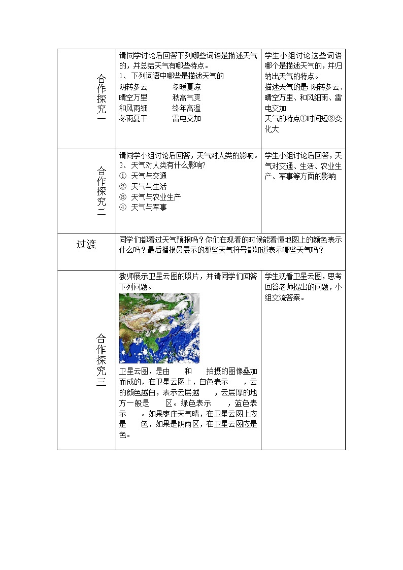 【商务星球版】七年级地理上册第4章第1节 天气(2)教案第2页