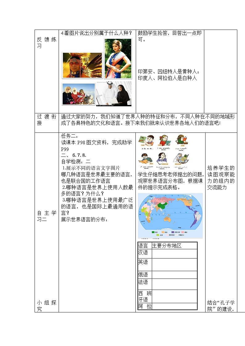 【商务星球版】七年级地理上册第5章第2节 世界的人种、语言和宗教(3)教案第3页