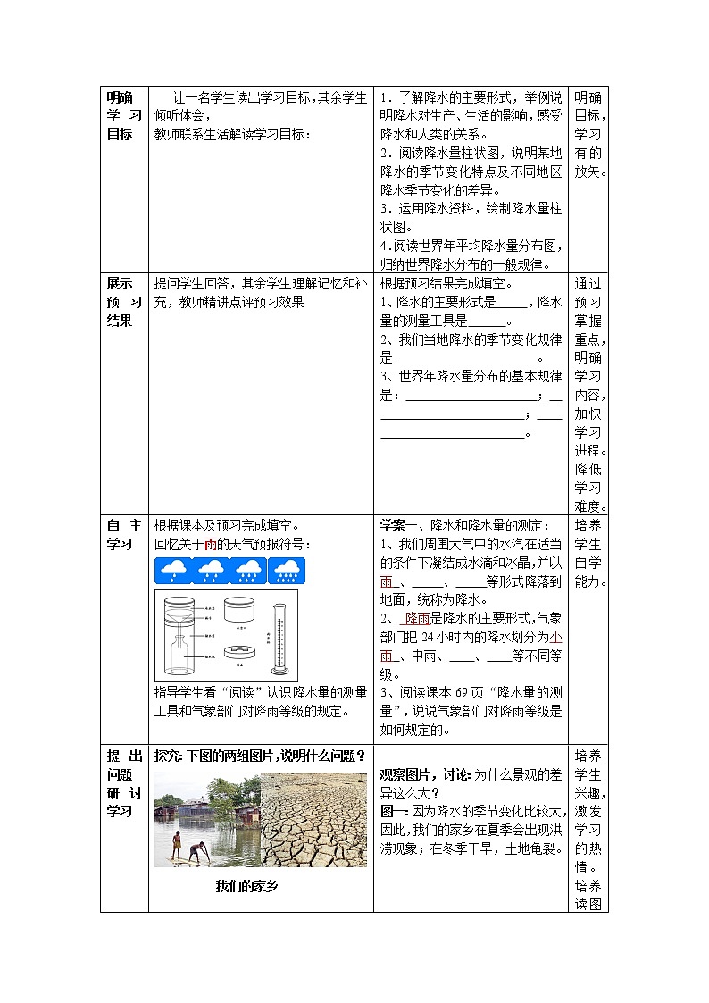 【商务星球版】七年级地理上册第4章第3节 降水的变化与差异(1)教案02