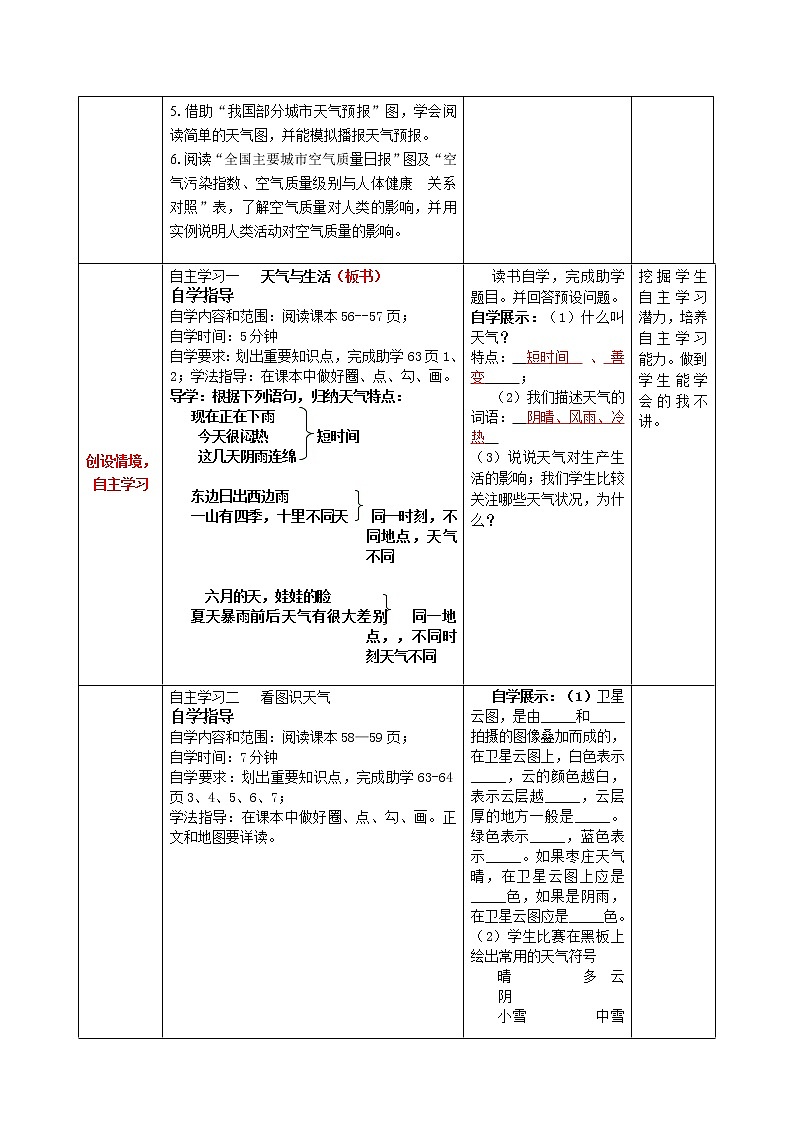 【商务星球版】七年级地理上册第4章第1节 天气(3)教案第2页
