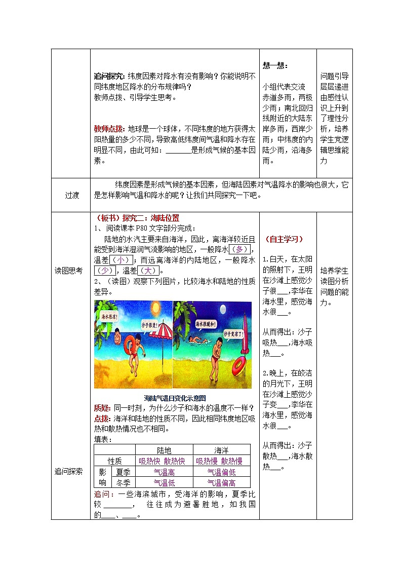 【商务星球版】七年级地理上册第4章第5节 形成气候的主要因素教案03
