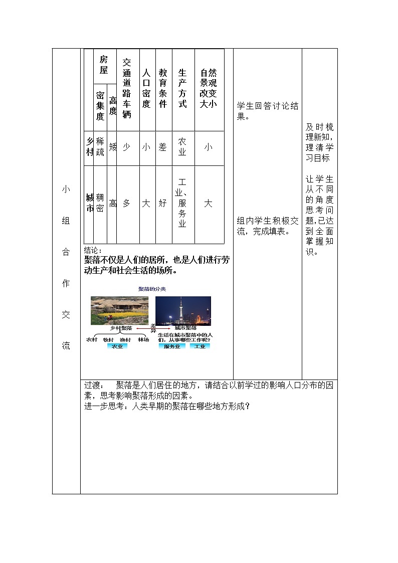 【商务星球版】七年级地理上册第5章第3节 聚落——人类的居住地(2)教案第3页