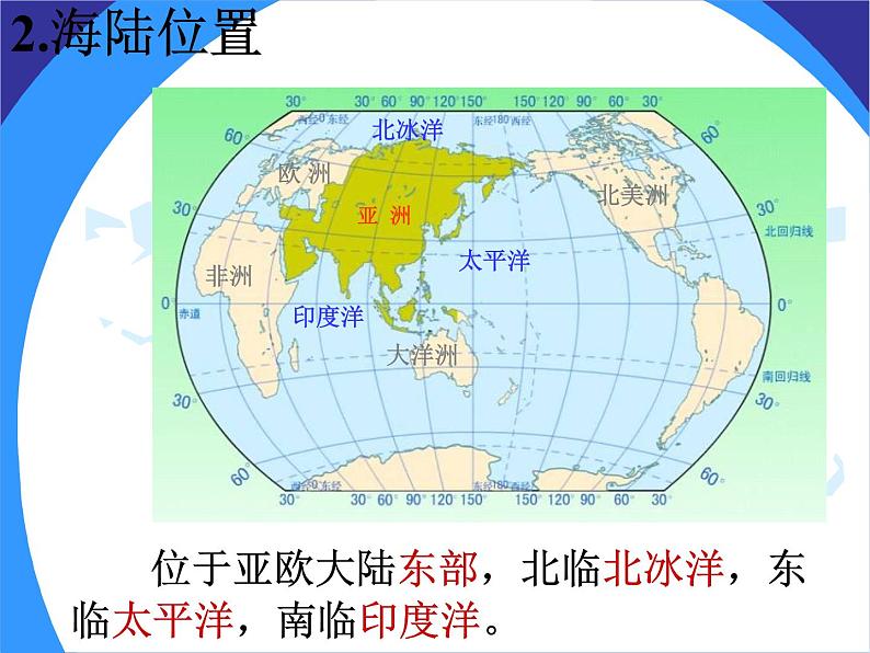 人教版地理七年级下册课件 6.1 位置和范围（4）第4页