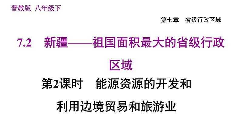 晋教版八年级下册地理 第7章 习题课件01