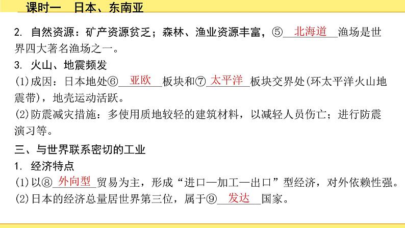 1.课时一　日本、东南亚第6页