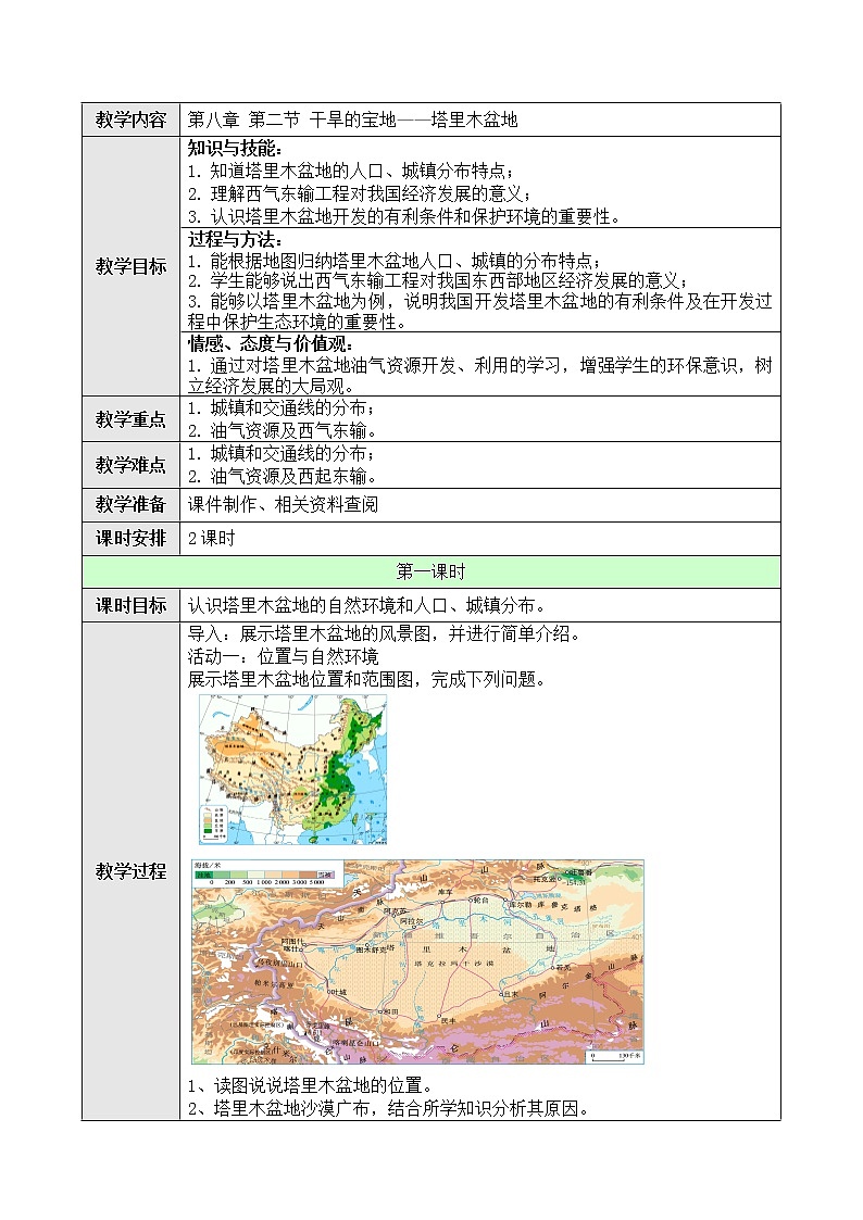 8.2干旱的宝地——塔里木盆地（课件+教案+学案+练习）01