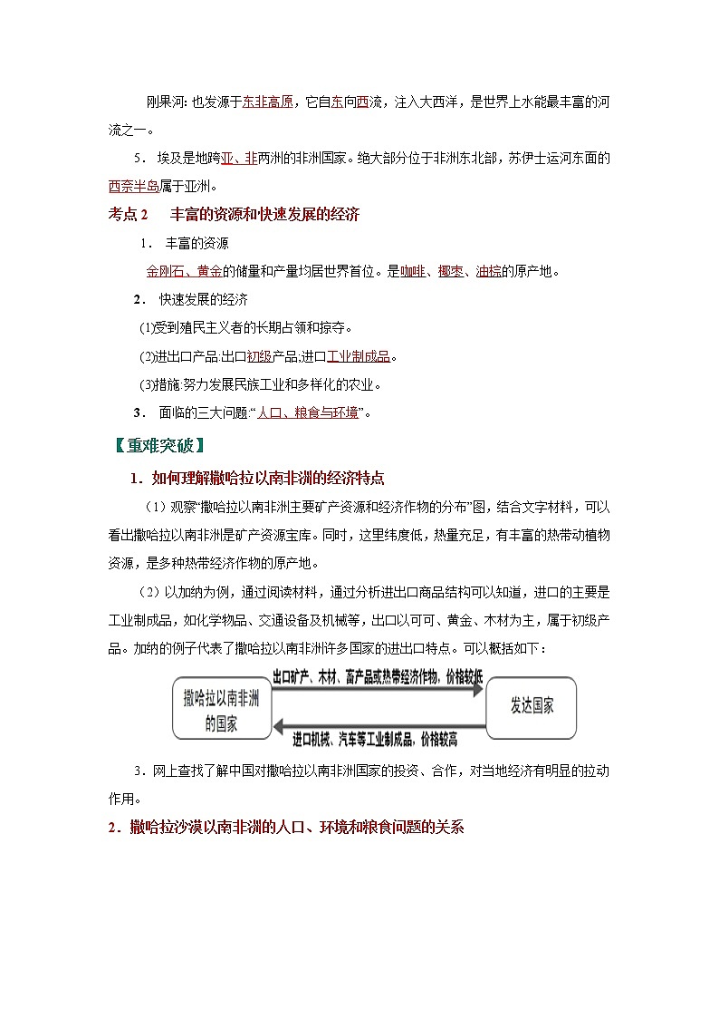 考点13 非洲（埃及、撒哈拉以南的非洲）（解析版）-2022年地理中考一轮过关讲练（人教版）第2页