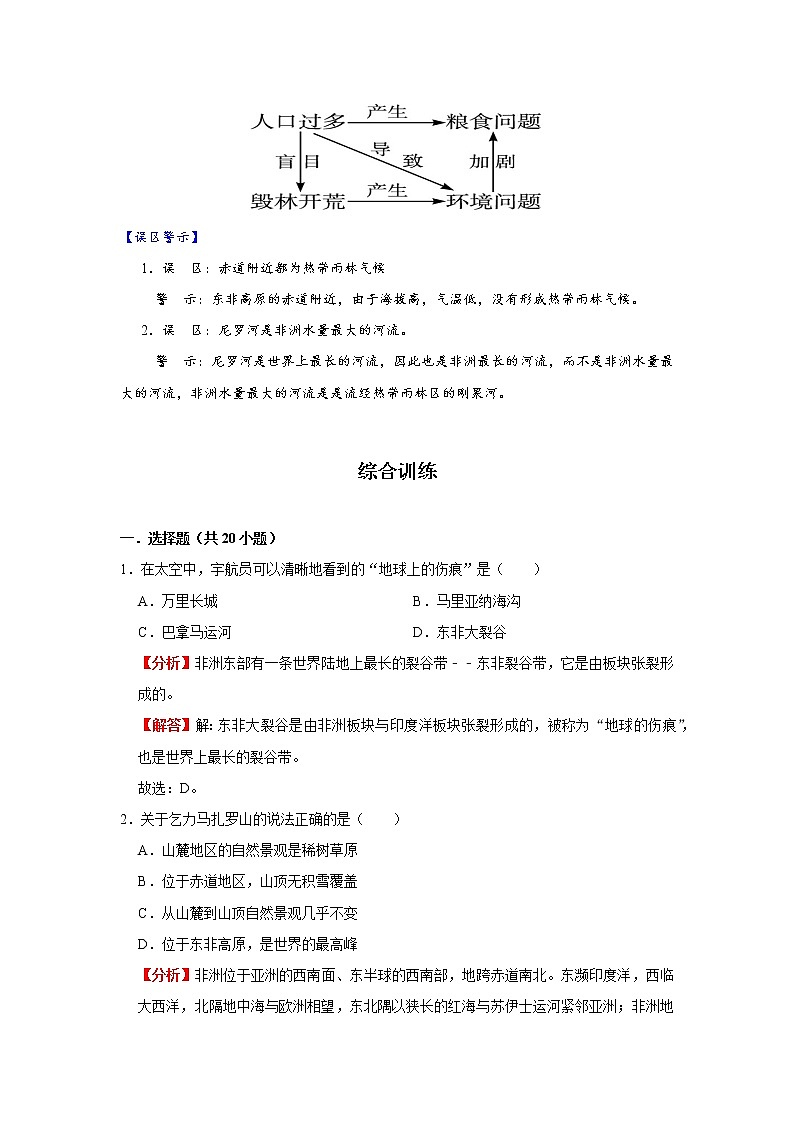 考点13 非洲（埃及、撒哈拉以南的非洲）（解析版）-2022年地理中考一轮过关讲练（人教版）第3页